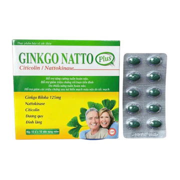 Viên bổ não Ginkgo Natto Plus (Hộp 100 viên) Hỗ trợ tăng cường tuần hoàn não, giảm các triệu chứng rối loạn tiền đình