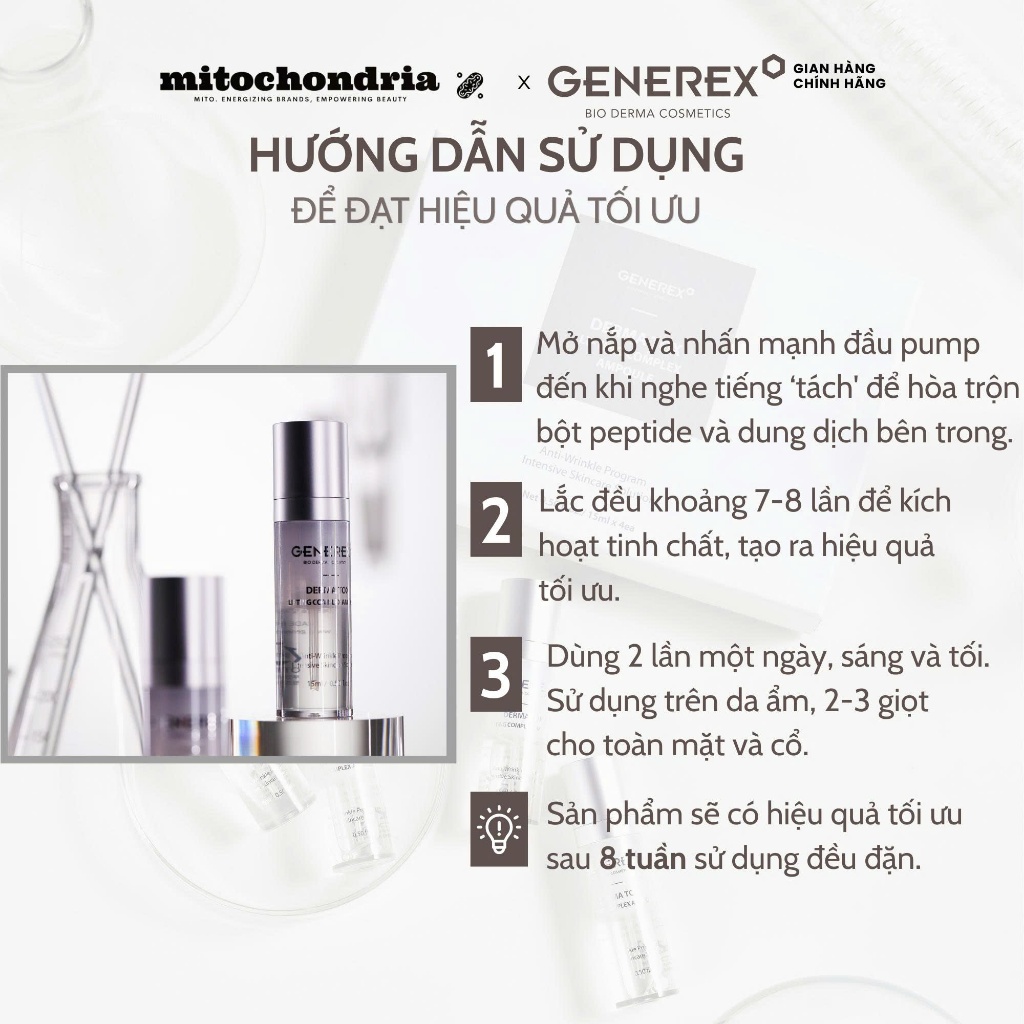 Tinh chất nâng cơ, chống già cho da GENEREX Derma Tox Lifting Complex Ampoule 15ml