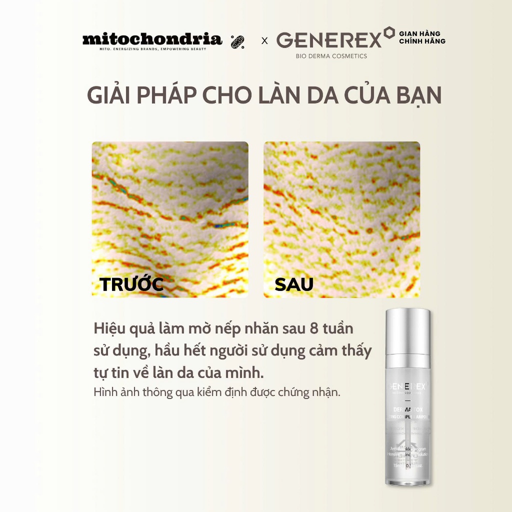 Tinh chất nâng cơ, chống già cho da GENEREX Derma Tox Lifting Complex Ampoule 15ml