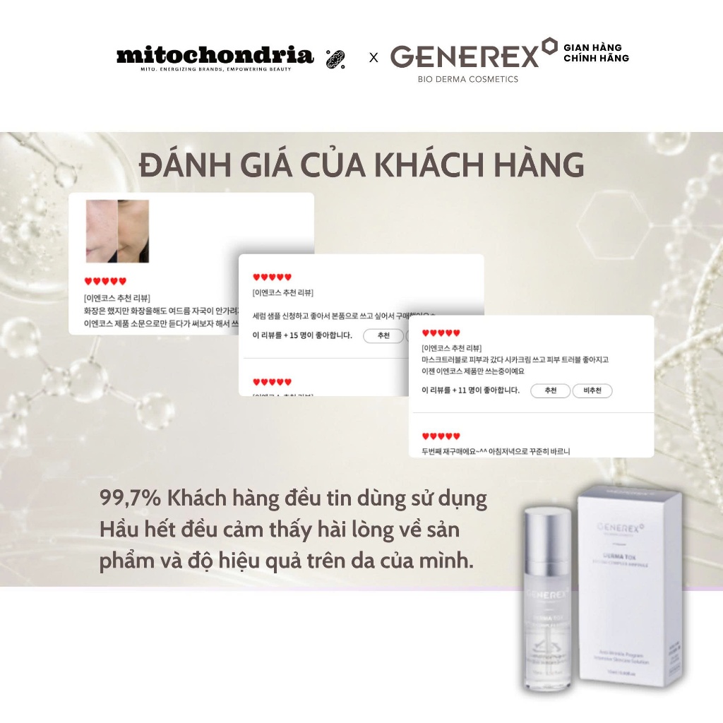 Tinh chất nâng cơ, chống già cho da GENEREX Derma Tox Lifting Complex Ampoule 15ml