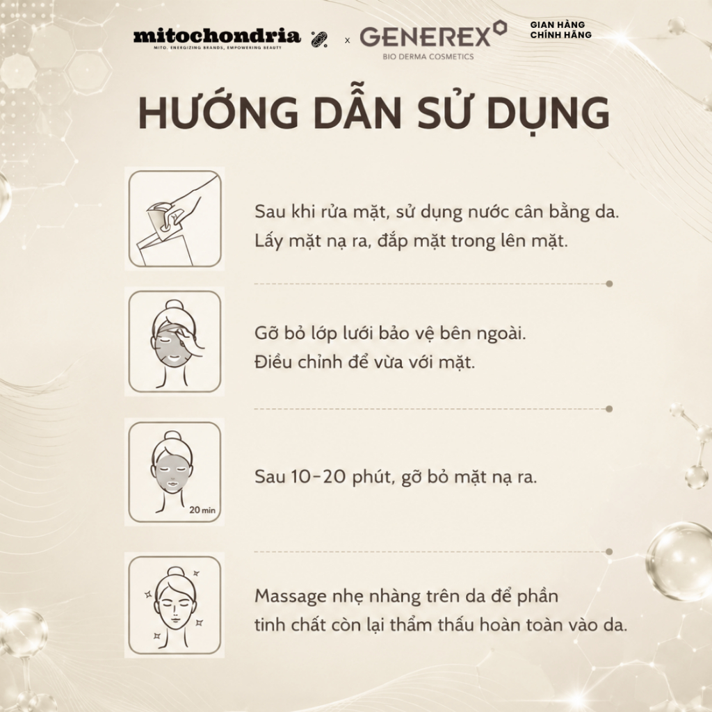 [Hộp 5 Miếng] Mặt nạ LỢI KHUẨN nuôi da khỏe GENEREX Malgeum Soothing Mask 30g
