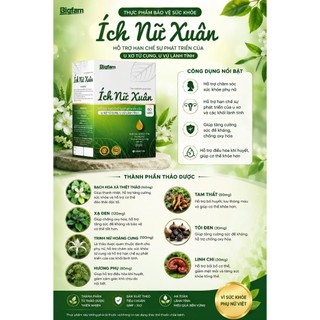 ÍCH NỮ XUÂN - Hỗ trợ hạn chế sự phát triển của u xơ tử cung, u lành tính.