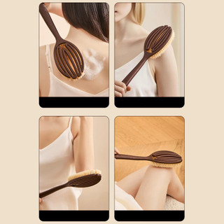 Bàn Chải Tắm Cán Dài Chà Lưng Thiết Kế Cán Dài Tiện Lợi, Bàn Chải Massage Lông Mềm Tẩy Tế Bào Chết Toàn Thân Hiệu Quả