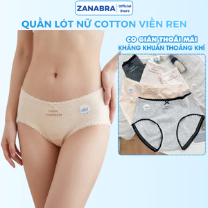 Combo 5 Quần lót nữ cotton cạp vừa viền ren, quần chíp nữ đáy kháng khuẩn 10a ZANABRA L5210