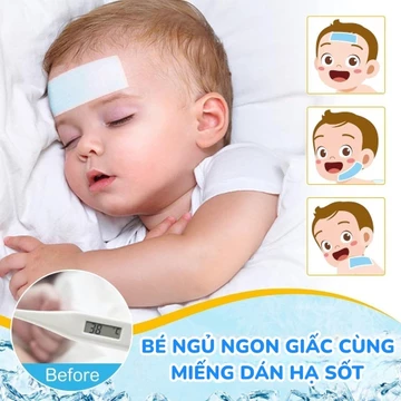 Miếng Dán Hạ Sốt Fobaby Cooling Gel Patch Trẻ Sơ Sinh Người Lớn Gel Lạnh Làm Mát Hạ Nhiệt Dịu Sốt
