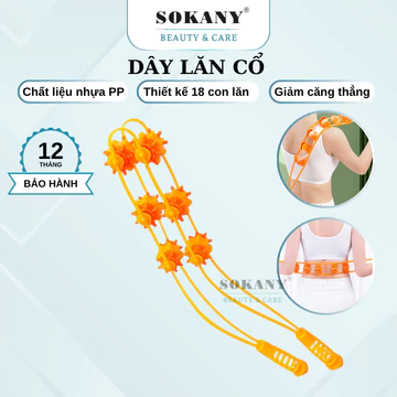 Dây lăn massage lưng dây lăn mát xa vai gáy dụng cụ massage con lăn cầm tay đa năng 18 con lăn