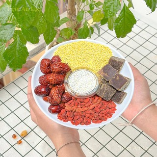 Combo 7 set cháo hạt kê táo đỏ thảo mộc khô, thơm sạch, bồi bổ tỳ vị và dưỡng nhan
