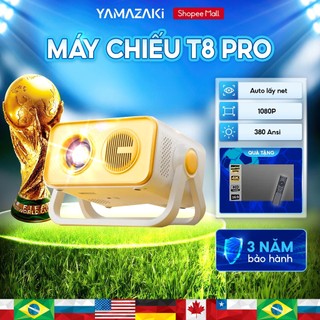 Máy chiếu mini YAMAZAKi T8 PRO cho phòng ngủ, homestay kết nối wifi, điện thoại kèm màn chiếu và điều khiển giọng nói