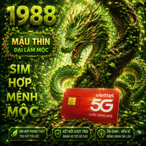 Sim Phong Thủy Mệnh Mộc 1988 Đại Lâm Mộc Sim Viettel Hợp Mệnh hợp tuổi chính chủ