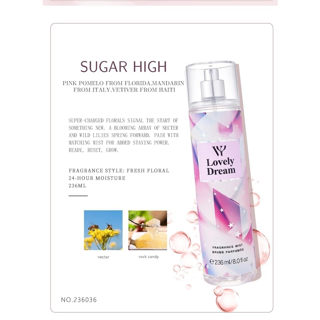 Fragrance Mist nước xịt thơm cơ thể hương nữ đa dạng dung tích 236ml dễ mang theo