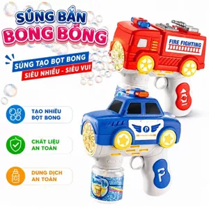 Súng thổi bong bóng xà phòng đồ chơi cho bé trai gái nhiều hình đa dạng gồm sẵn pin và dung dịch xà phòng