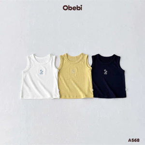 Áo Ba Lỗ Mùa Hè Obebi Thêu Hình Cây Dừa Cho Bé Trai Bé Gái Từ 8 - 22kg A568
