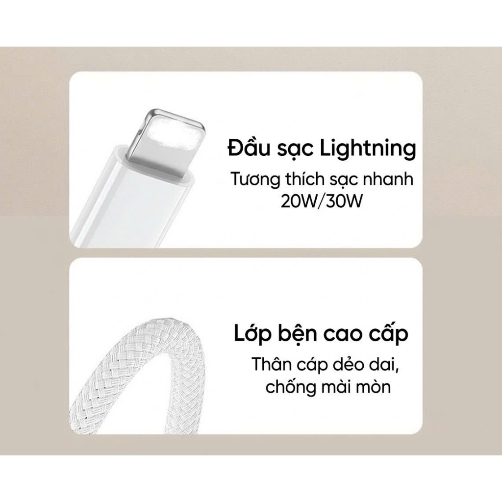 Cáp Sạc Nhanh Chính Hãng MAST, Dùng Cho iPhone 6-18Promax. Bọc Dù Chống Gãy Gập Sạc Ổn Định An Toàn