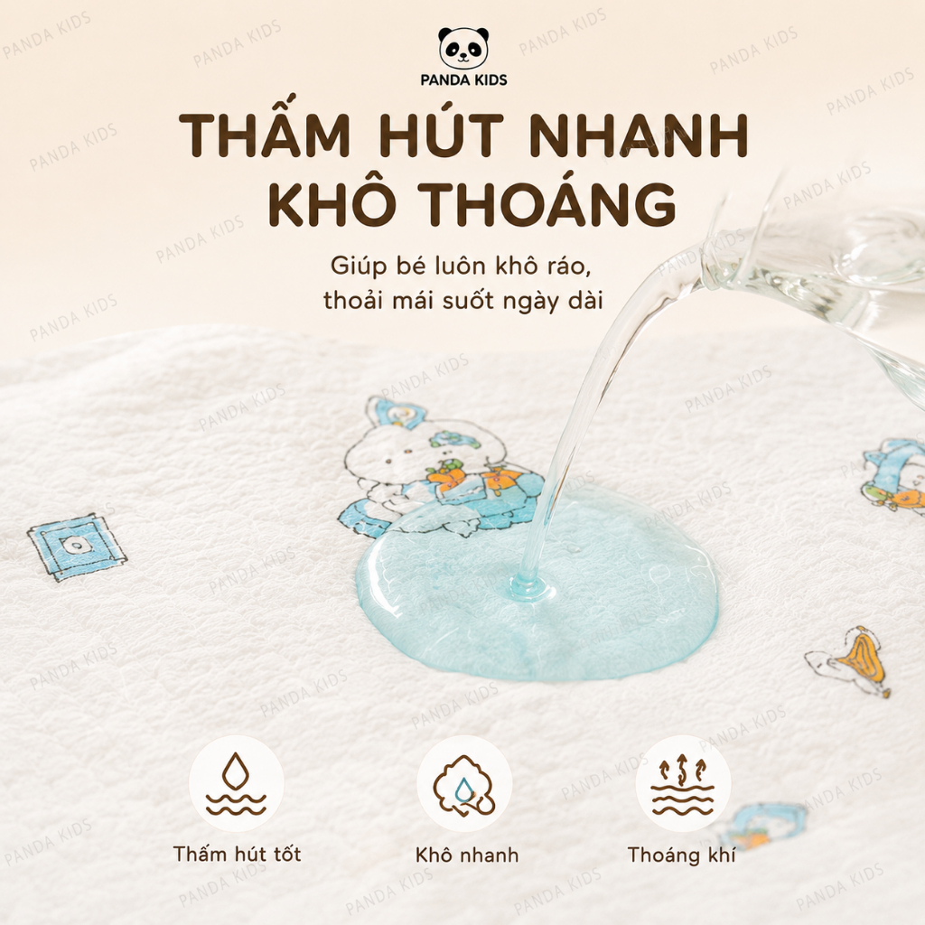 Khăn Tắm Xuân Hè Chất Xô Nhăn Loại 1 Kích Thước To 100*105cm siêu mềm, thoáng khí - Panda Kids - HT618 - HT720