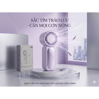 Quạt Tích Điện Cầm Tay Mini Dễ Thương – 100 Cấp Độ Gió, Pin Mạnh, Mát Lạnh Cả Ngày