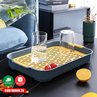 Khay Úp Ly Cốc, Đựng Hoa Quả 2 Tầng Có Khay Thoát Nước Phong Cách Bắc Âu Sang Trọng, Chỉnh Chu