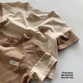 Áo Thun Cộc Tay Cho Bé Từ 9-28kg Phong Cách Hàn Quốc Vải Cotton Mềm Mát Phối Màu Tay Raglan MZ2250