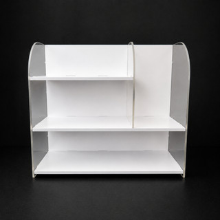 Kệ Để Bàn, Kệ Đựng Đồ, Kệ Mỹ Phẩm Trong Suốt Mica 5mm, Kệ Tủ Đựng Đồ Trang Điểm Gỗ Nhựa PVC Trắng Để Bàn 2, 3 Tầng