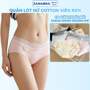 Combo 5 Quần lót nữ cotton cạp phối ren mềm mại, quần chíp nữ đáy 2 lớp kháng khuẩn 10a ZANABRA L5310