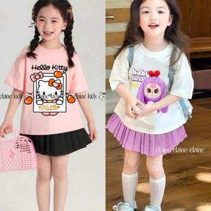 Set Áo Mix Chân Váy Bé Gái ELN Họa Tiết Dễ Thương (2–11 tuổi, 12–45kg) – Set Đồ Bé Gái Xinh Xắn