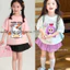 Set Áo Mix Chân Váy Bé Gái ELN Họa Tiết Dễ Thương (2–11 tuổi, 12–45kg) – Set Đồ Bé Gái Xinh Xắn