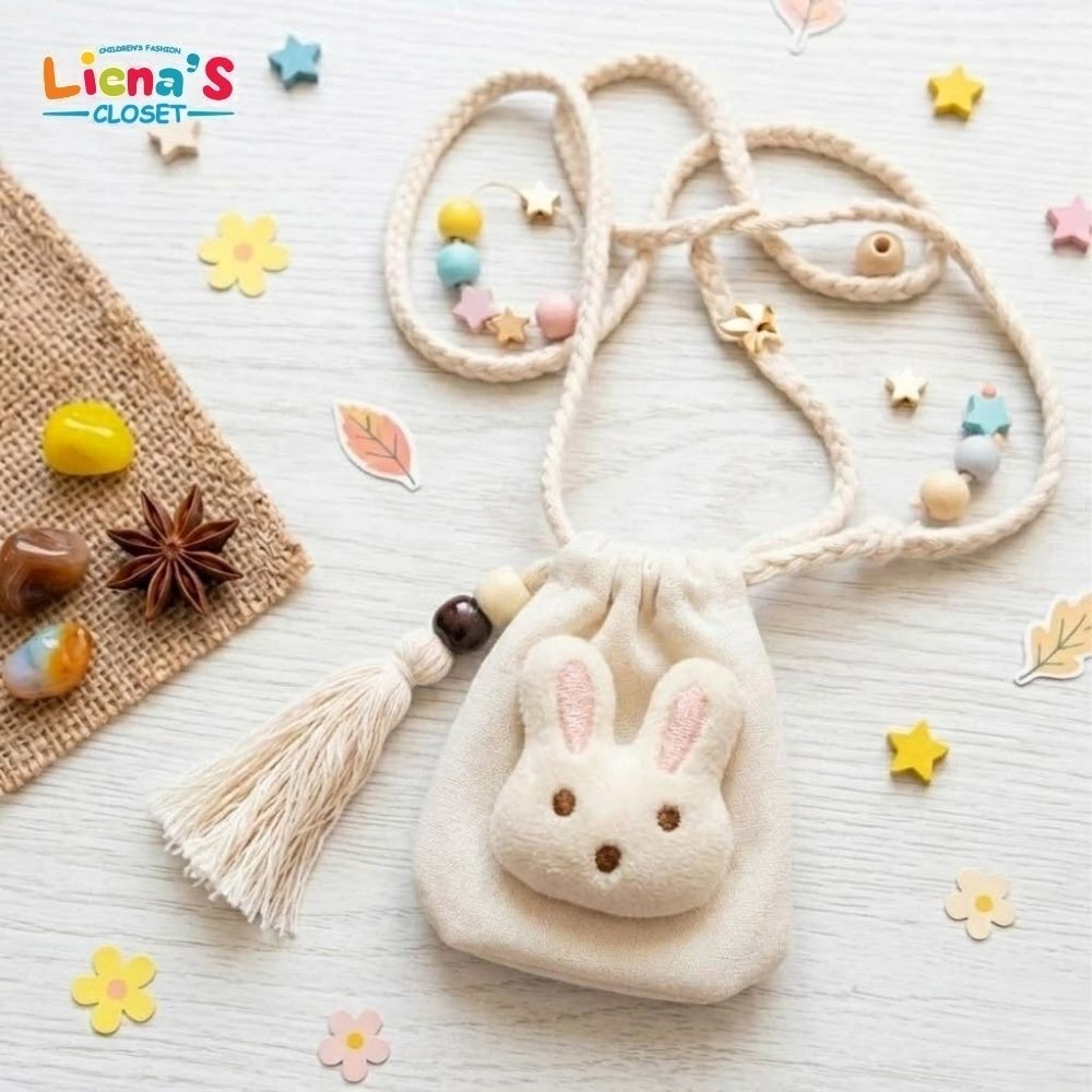 Túi Tỏi Đeo Cổ Hình Hello Kitty Cho Bé Vải Nỉ 2 Lớp Kèm Tua Rua Phong Cách Hàn Quốc Túi Đựng Tỏi Mini Dễ Thương