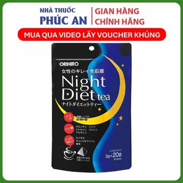 Trà Giảm Cân, Giảm Mỡ, Hỗ Trợ Tiêu Hóa Orihiro Night Diet Tea Nhật Bản 20 Gói