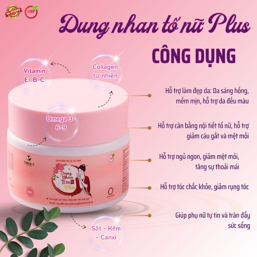 Dung Nhan Tố Nữ Plus - Hỗ Trợ Làm Đẹp Từ Bên Trong, Cân Bằng Nội Tiết, Hỗ Trợ Giảm Khó Chịu Do Thay Đổi Nội Tiết