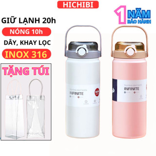 Bình giữ nhiệt inox 304-316 1200ml BOSS, bình nước inox siêu bền nắp đậy bật, ống hút, giữ lạnh giữ nóng