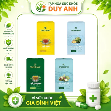 [COMBO 5 HỘP] Trà Tâm Châu Túi Lọc 50g - Trà Đen / Atiso / Oolong / Atiso Gừng