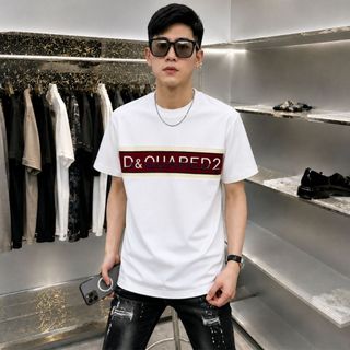 Áo Thun DSQ Cotton Co Giãn 4 Chiều  Thêu Chữ Hot  Basic Dễ Phối Đồ Vải Mịn.