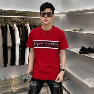 Áo Thun DSQ Cotton Co Giãn 4 Chiều  Thêu Chữ Hot  Basic Dễ Phối Đồ Vải Mịn.