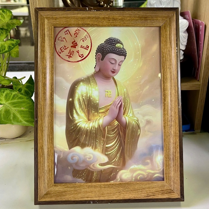 Tranh Bản Mệnh Tuổi Tuất & Hợi - Phật A Di Đà
