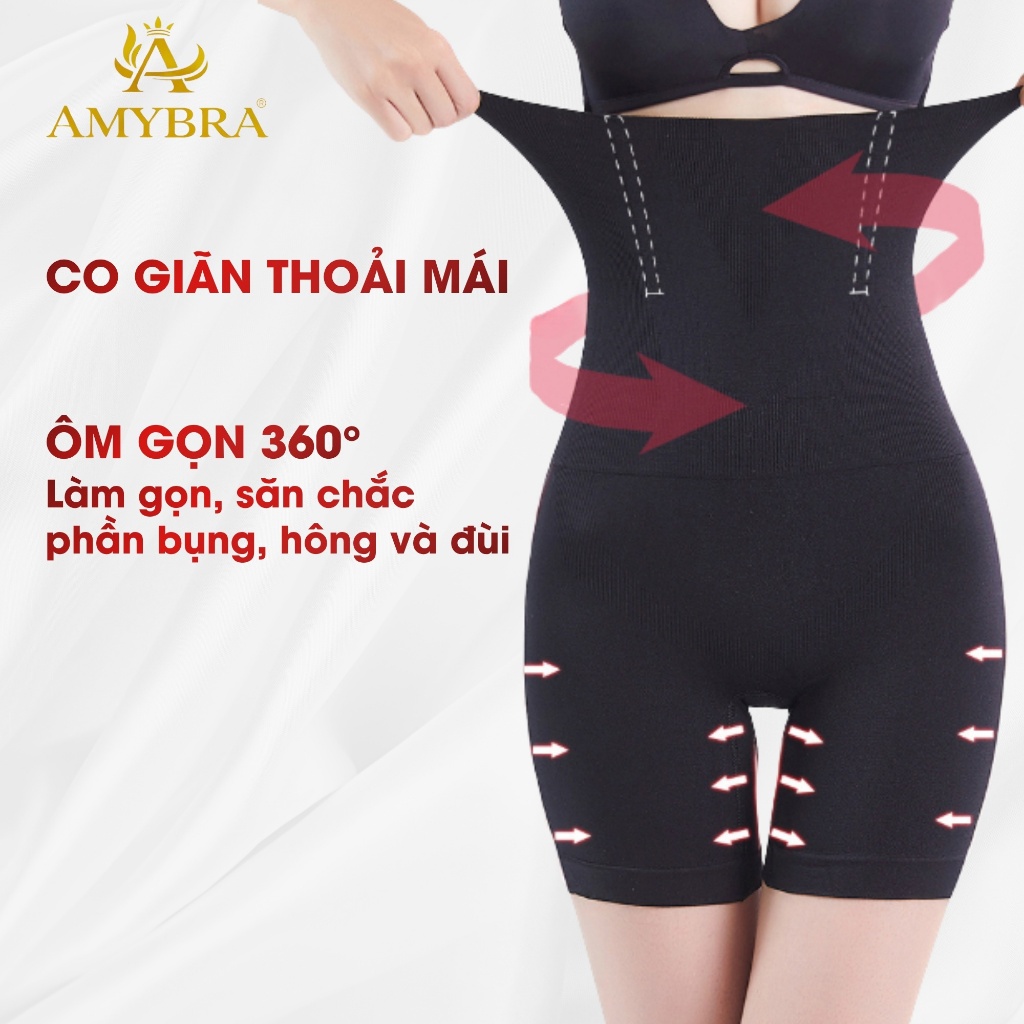 Quần Gen Nịt Bụng Cạp Cao Liền Thân, Quần Nịt Bụng Định Hình Dáng Thon Gọn AMYBRA N3956