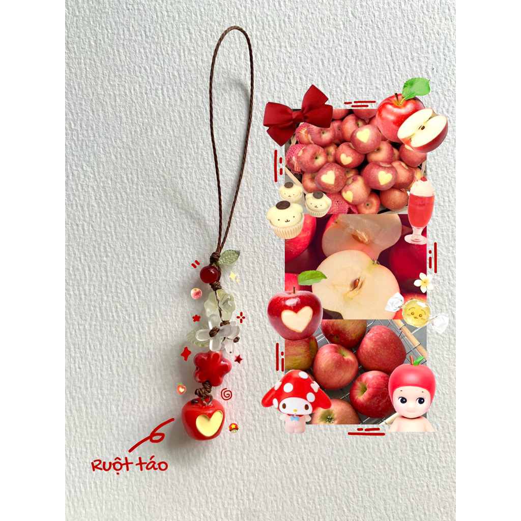 Móc khoá trái cây keychain vườn trái cây, móc khoá balo điện thoại xinh xắn