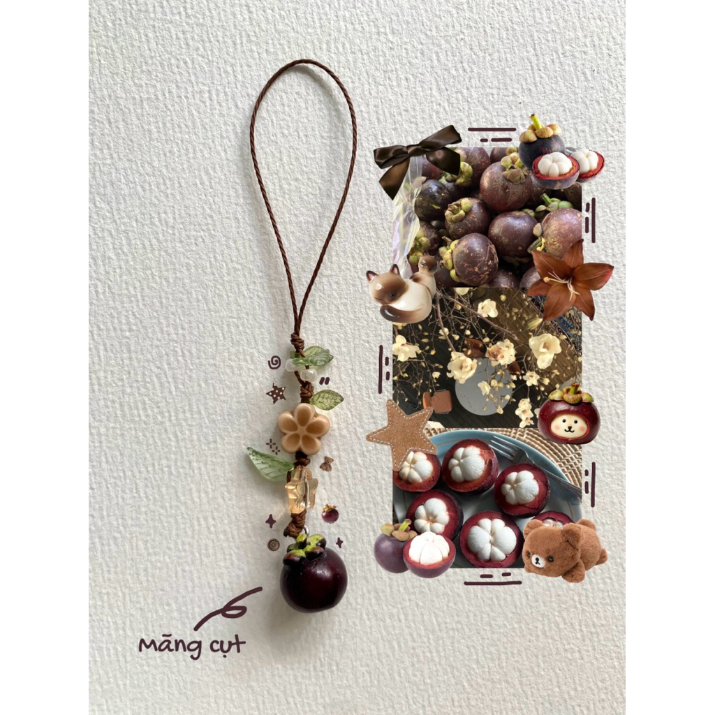 Móc khoá trái cây keychain vườn trái cây, móc khoá balo điện thoại xinh xắn
