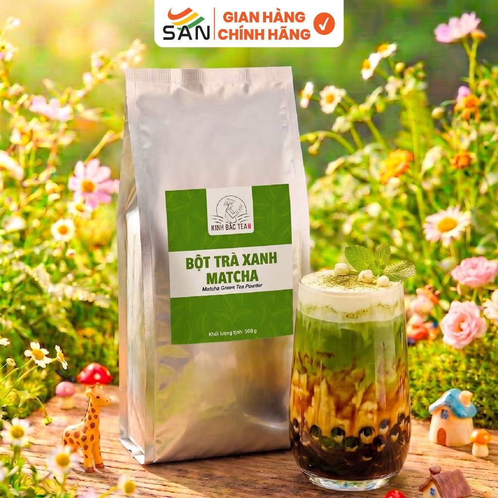 Bột Matcha Đài Loan 500g Kinh Bắc, Matcha Xanh Mịn, Chuẩn Pha Chế, Latte, Làm Bánh, Hương Thơm
