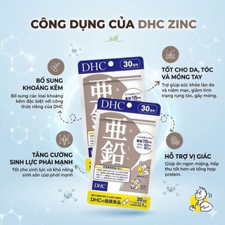 Viên uống bổ sung Kẽm ZinC tự nhiên DHC chính hãng của Nhật Bản tăng cường sức khỏe gói 30 ngày