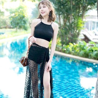 Bikini ren cao cấp đi biển 2 mảnh có quây choàng thời trang gợi cảm