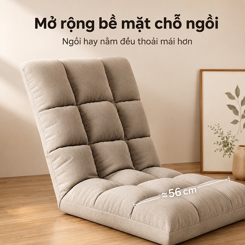 Ghế Lười Tatami - Ghế Tựa Lưng Ngồi Bệt  - Rẻ Vô Địch, Chất liệu vỏ ngoài nhung lạnh Bản tạo cảm giác mềm mại.