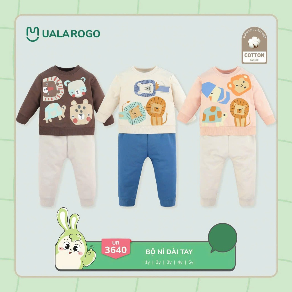 (9-24kg, 1-5Y) Bộ Dài Tay Uala Cho Bé UR3640 UR3903 UR3896 UR252 UR3822 UR253 UR270