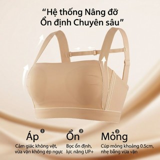 Áo Ngực Siêu Mỏng Nhẹ Cho Ngực To- Thu Nhỏ Vòng 1, Nâng Đỡ NgănChảy Xệ, Ôm Sát Ngực Phụ, Không Xương Thoáng Khí