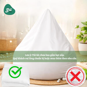 Lót Trong Dùng Chứa Hạt Xốp Ghế Lười Hàng Chính Phẩm 3II HOME Chắc Bền Chịu Tải Trọng Lớn Đa Size