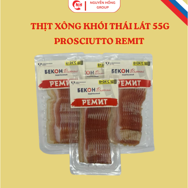 Thịt Lợn Xông Khói Thái Lát Prosciutto Remit (Nga) – Hương Vị Châu Âu Thượng Hạng