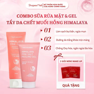 Combo Sữa Rửa Mặt Muối Hồng và Gel Tẩy Tế Bào Muối Hồng Himalaya Thuần Chay Vegan Mọi Loại Da