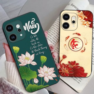 Ốp lưng Oppo Reno 14 / 14 Pro In hình thư pháp,tâm an, an nhiên,chú tiểu mềm bảo vệ camera