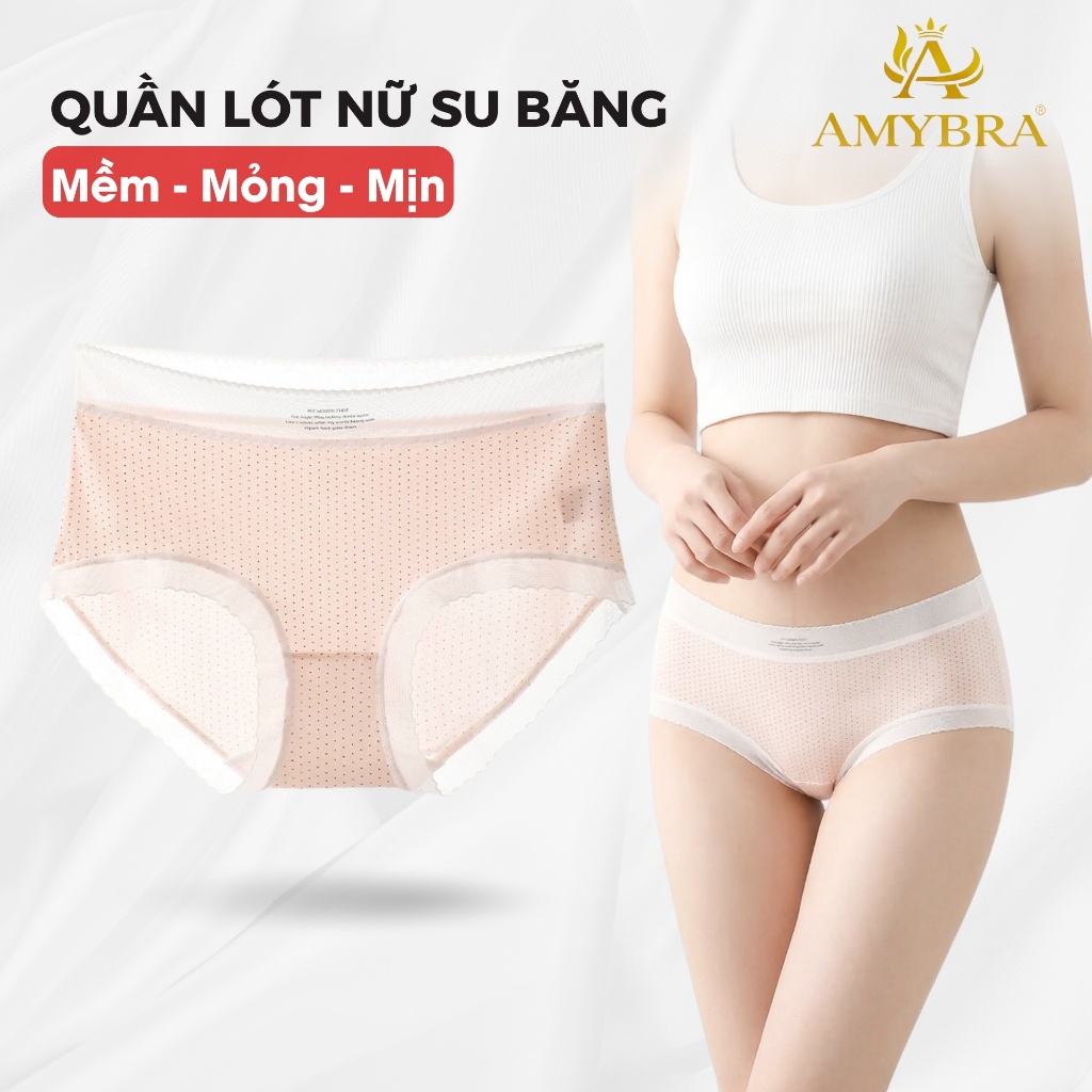 [ BST HÈ ] Quần Lót Nữ Su Tàng Hình Cạp Cao, Quần Chip Đáy Thông Hơi Kháng Khuẩn AMYBRA L1398 QT