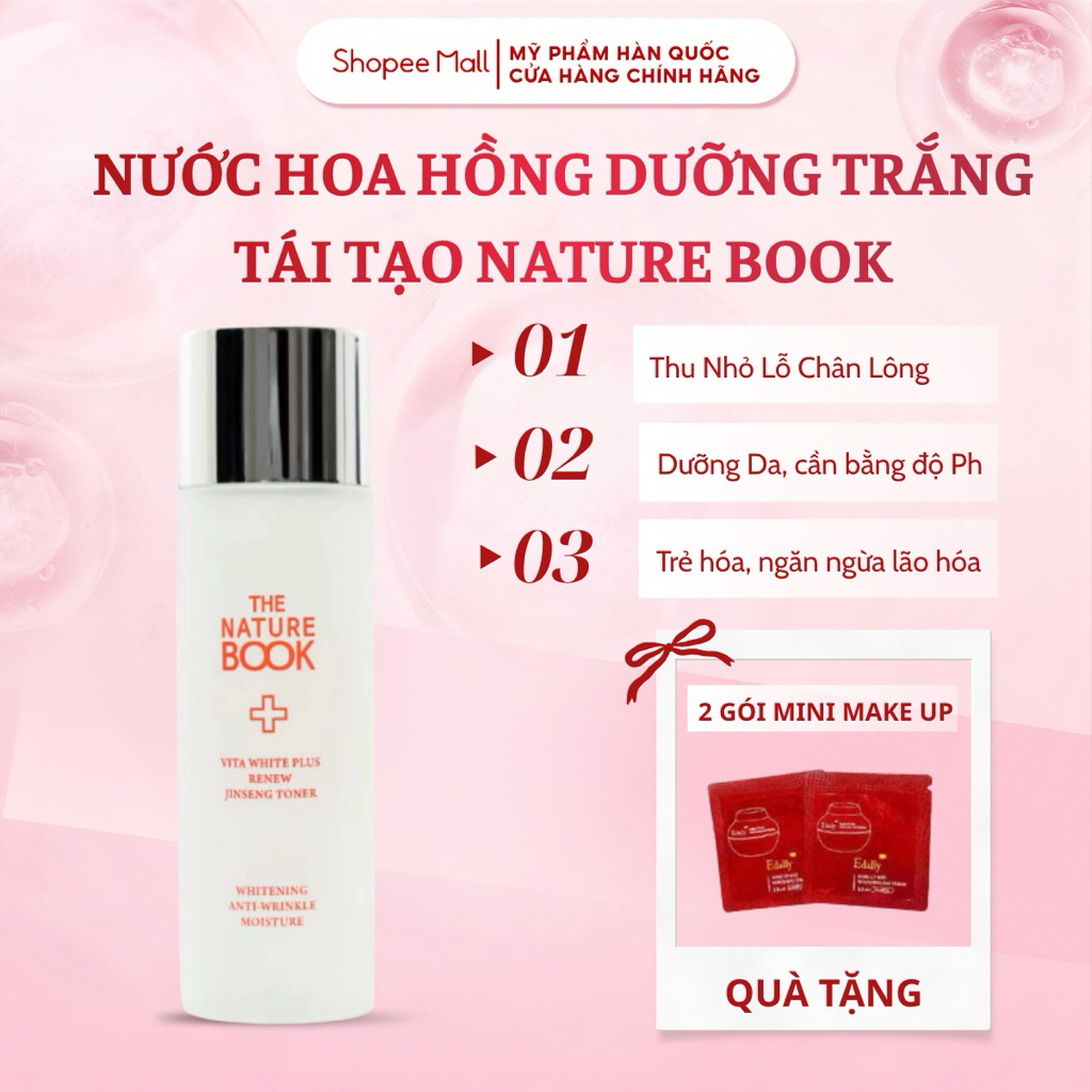 Nước Hoa Hồng Dưỡng Trắng Da The Nature Book Dung Tích 120ml Chính Hãng Hàn Quốc
