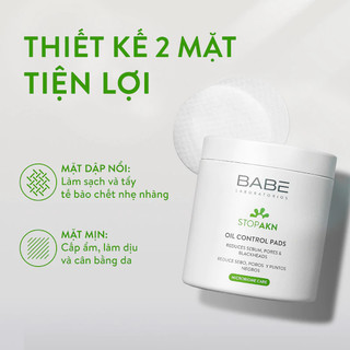 Toner Pad Kiểm Soát Dầu Nhờn Và Tẩy Da Chết Nhẹ Nhàng BABE Stop AKN Oil Control