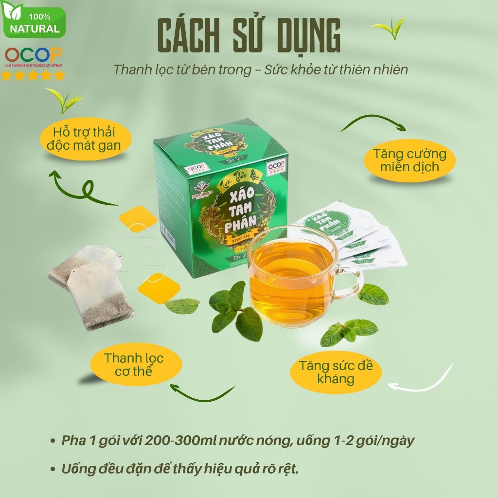 Trà Xáo Tam Phân Khánh Hòa - Hỗ trợ mát gan, thanh nhiệt | 100% Nguyên Liệu Tự Nhiên Khánh Hòa